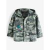 Boys' Jacket, Army Green Camouflage, Hooded, Thin, Stylish Top for Toddlers, Spring and Autumn Woven Cardigan, Trendy