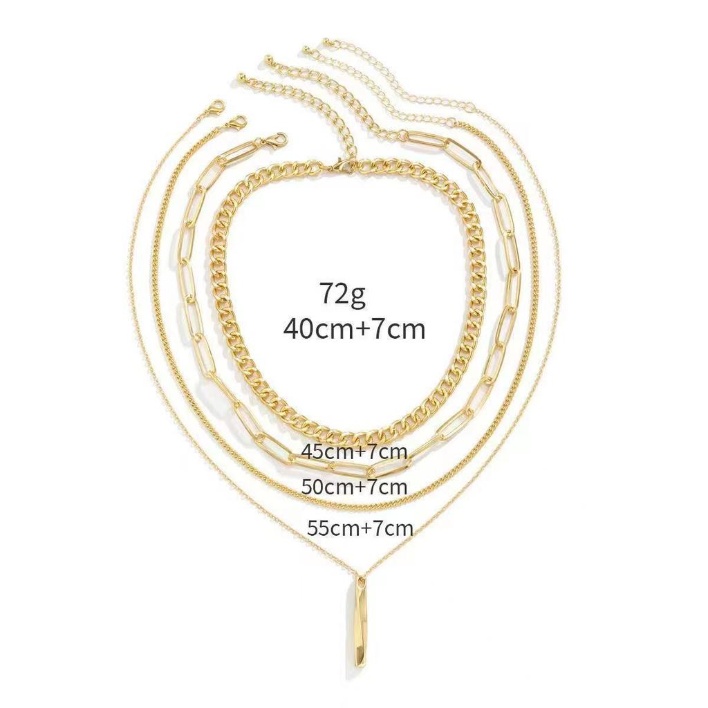Accessories Female Creative Twisted Metal Rod Tassel Tide Cool Necklace Design Geometric Items