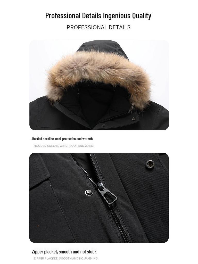 Herren 90% Daunen Winterparka mit Pelzkragen 2025