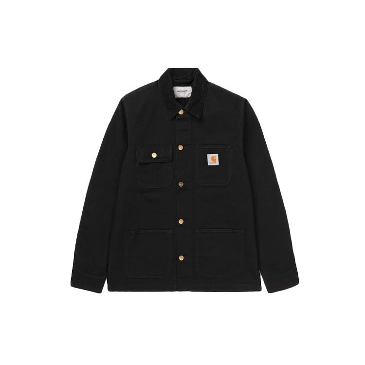 Carhartt WIP SS24 Michigan Jacket Classic American Vintage Solid Color Pocket Label Logo Corduroy Collar Michigan Jacket Men Jackets I026480-89-02