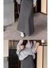 Women's High-Waist Gray Fishtail A-line Skirt – Elegant, Slimming Elastic Waist for Spring/Autumn