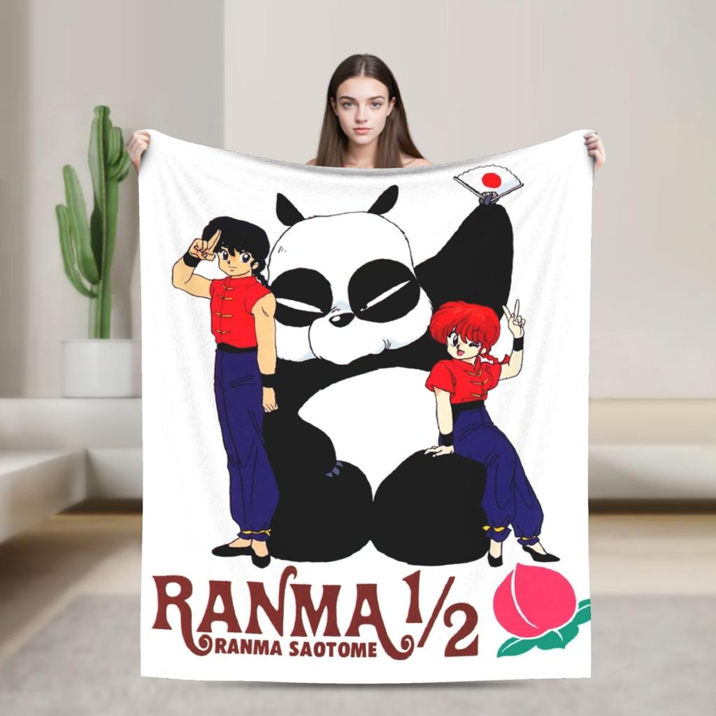 Couverture Anime Ranma 1/2 Polaire Imprimée Respirante Légère Jeté de Lit Quilt d'Extérieur