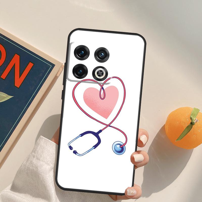Cute Stethoscope Heart Case For OnePlus 12R 13R 13T 10R 15 13 12 11 10T 8T Nord CE 4 3 2 Lite N20 N30 Nord 5 Cover