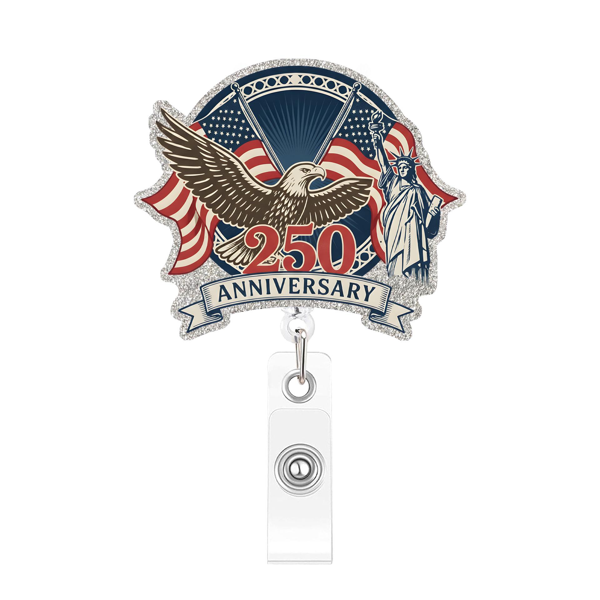 

American Anniversary Badge Unique Patriotic Badge Holder Badge Holder Commemorative For Nurses 4th Of July Professional Settings