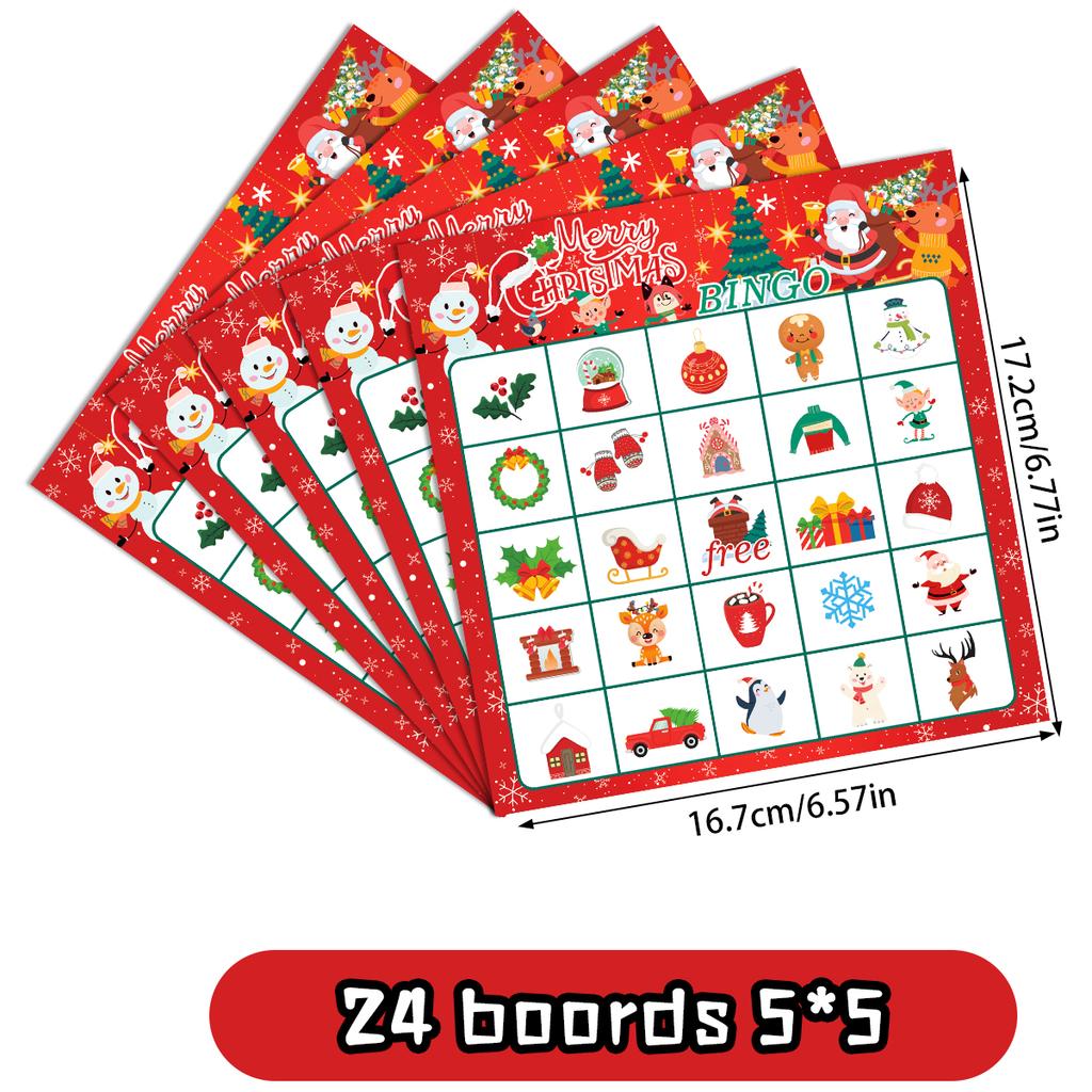 Christmas Bingo Game for Family Xmas Bingo Game Cards New year Winter Holiday Party Kids,Adult Card Games Indoor Home Activities