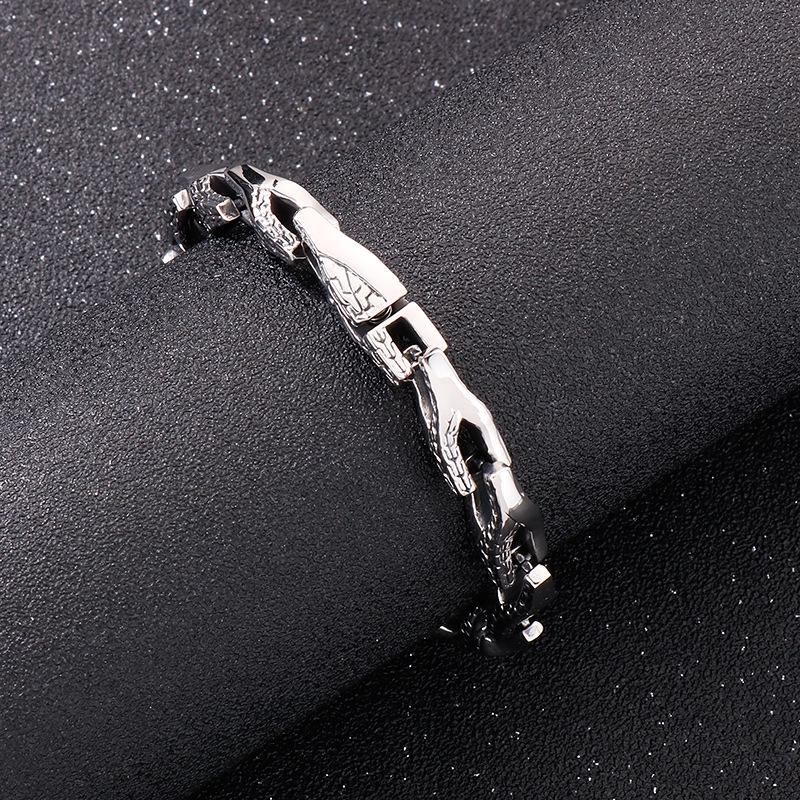 Męski Zestaw Bransoletki i Naszyjnika ze Stali Tytanowej w Stylu Retro Wężowy Splot