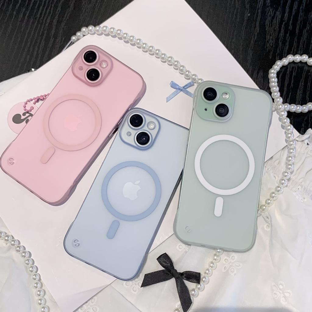 Magnetické pouzdro Ice Mist pro pouzdro na telefon Apple 16promax, Magnetická polozakrytá tvrdá skořepina s povrchem na dotek, Ultratenké