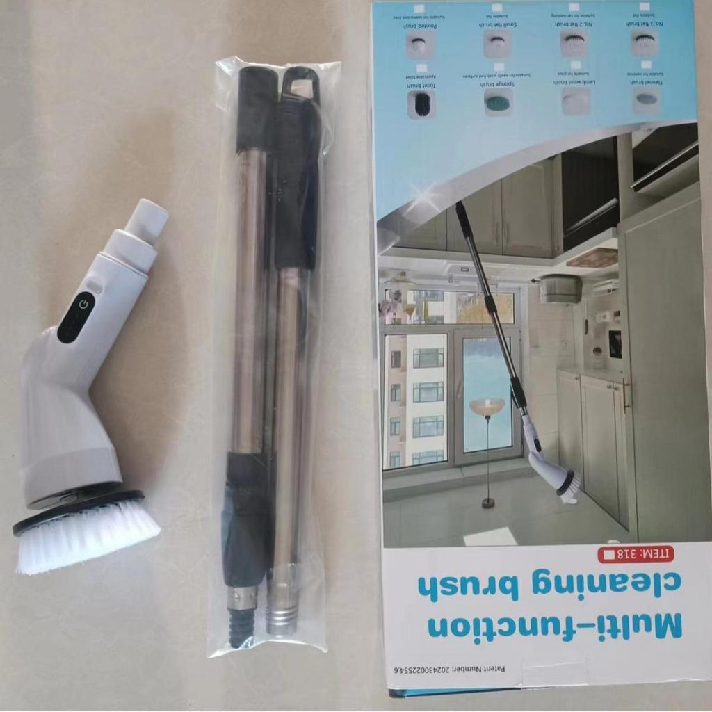 Retractable Handheld Electric Cleaning Brush for Bathroom and Floor