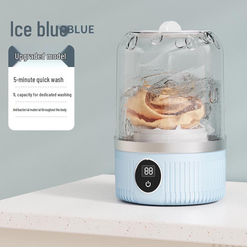 Mașină de spălat portabilă compactă cu sterilizare cu lumină albastră pentru haine de bebeluș și lenjerie