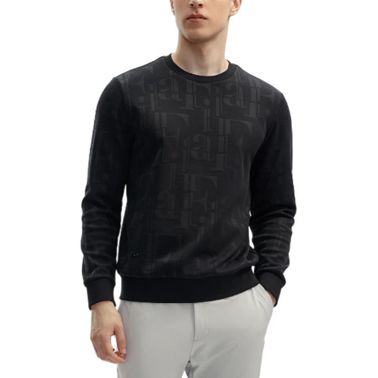 Fila All Over Print Casual Pullover Sweatshirt Men Sweatshirt Black F11M412203F-BK
