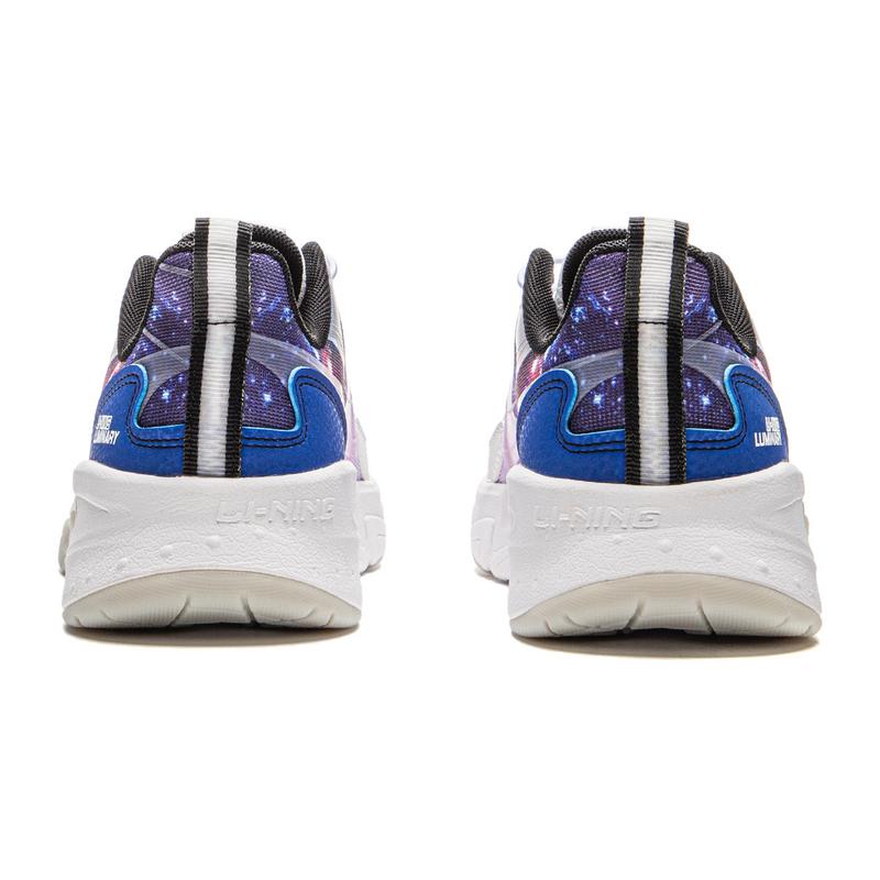 Li Ning Kids Fashion Durable Low Top Casual Shoes Kids Casual Shoes White Purple YKCU110-7