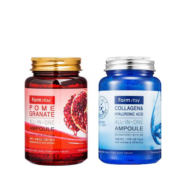 FARM STAY Collagen and Hyaluronic Acid 250ml + 24K Gold and Peptides 250ml