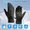 1 Pair Winter Cycling Gloves Great Friction Particle Palm Finger-flip Touch Screen Unisex Soft Thickened Warm Windproof Waterproof Reflective Zipper