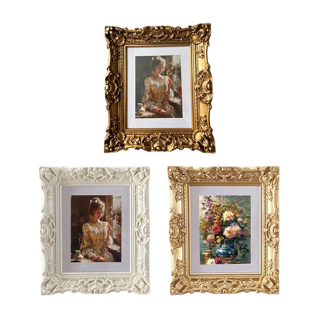 Retro Design Photo Frame Wall Art Resin Craft Home Decor Wall Mounted for Restaurant Living Room Office Apartment Birthday Gift