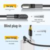 New Cross-Border Bend USB Charging Cable, Double-Sided USB Plug, Compatible with Huawei & Samsung Fast Charging Type-C