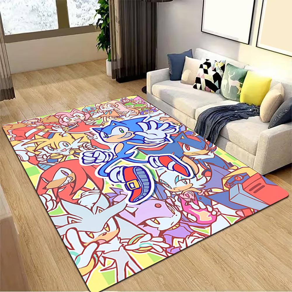 Sonic The Hedgehog Heroes Decoration,Carpet,Living Room,Bedroom, Non-slip,Square rug