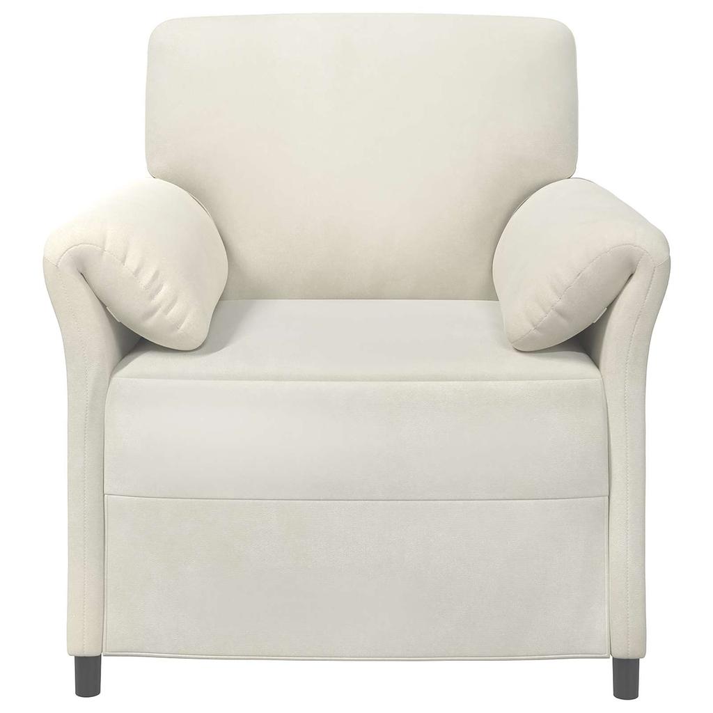1 Seater Sofa Cream 88 x 83 x 95 cm Velvet