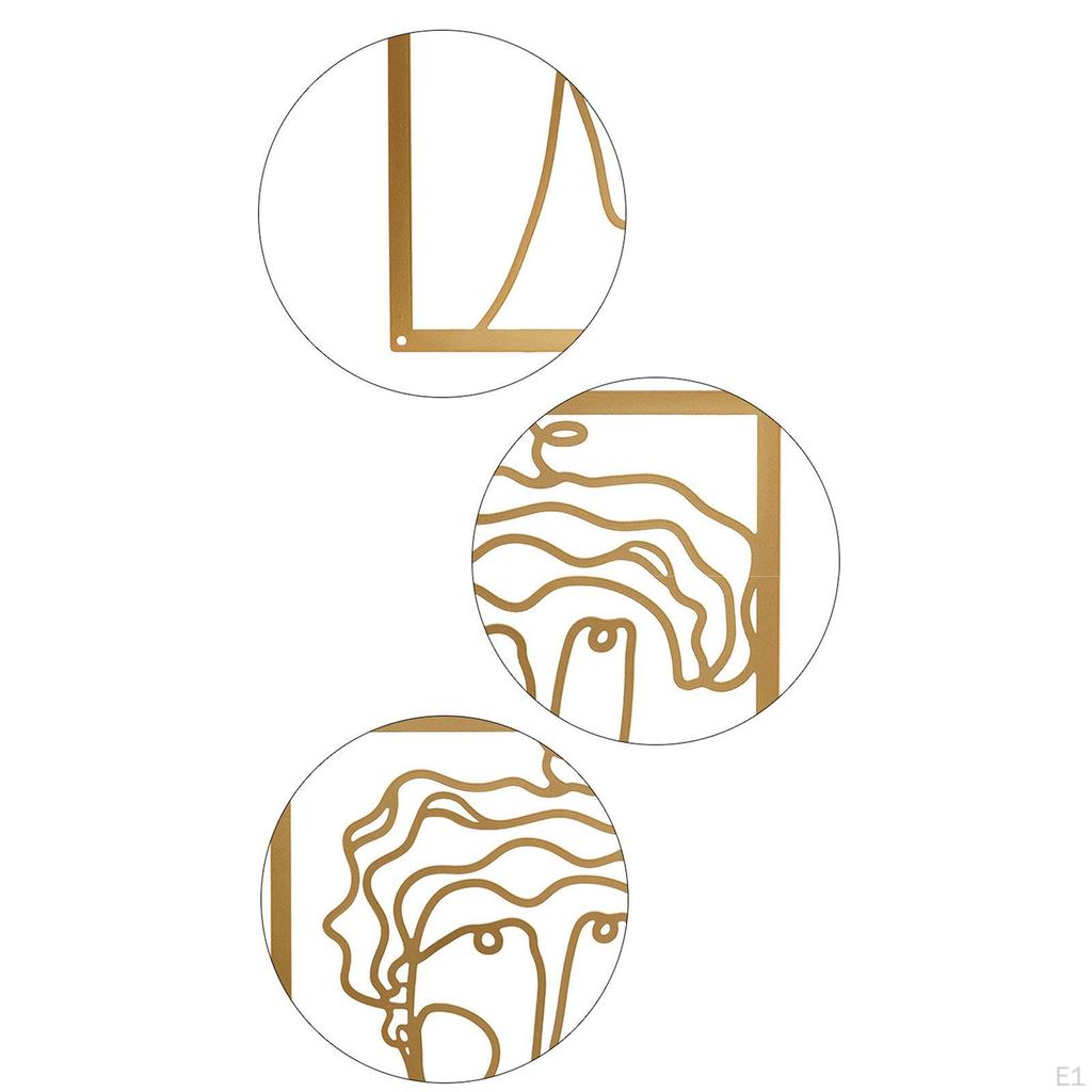 Metal Wall Art Decor Woman Silhouette Minimalist Facial Line Sculpture for Home Living Room