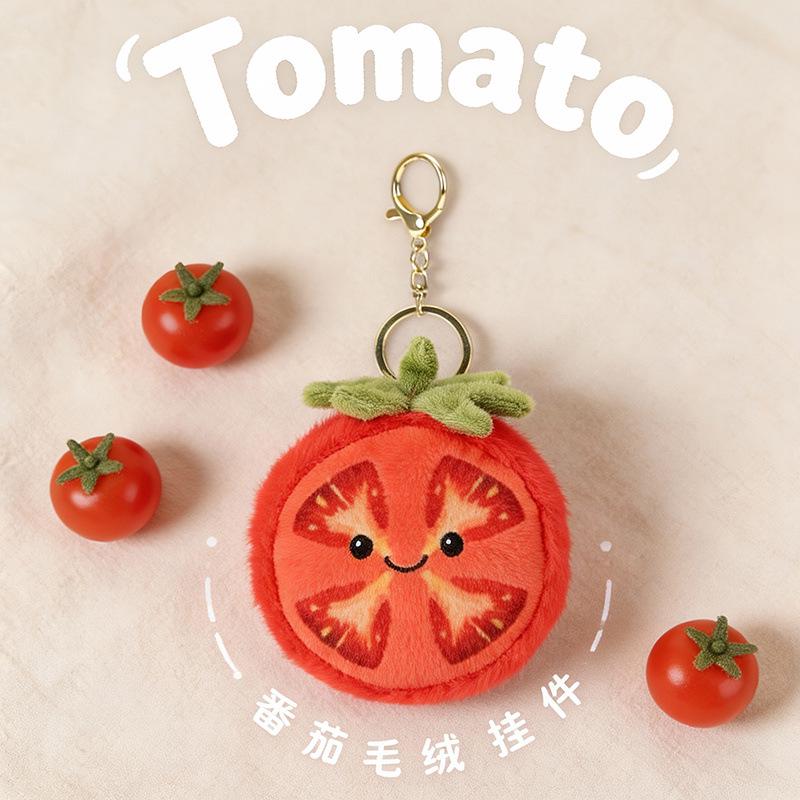 

Tomato Slice Plush Keychain - Cute Bag Charm & Hanging Ornament 10 cm