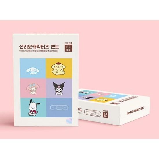 Sanrio Characters Band Large Capacity 50 Sheets 5 Types X 10p Set, 50 Pieces, 1 Piece, a Popular Character In Korea
