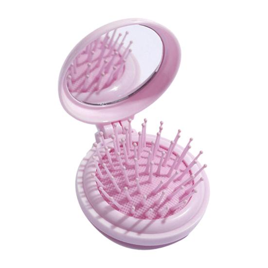 1/2Pcs Mini Air Cushion Brush with Mirror, Folding Round Mirror Scalp Massage Brush, Portable Travel 2-In-1 Hair Detangling Comb