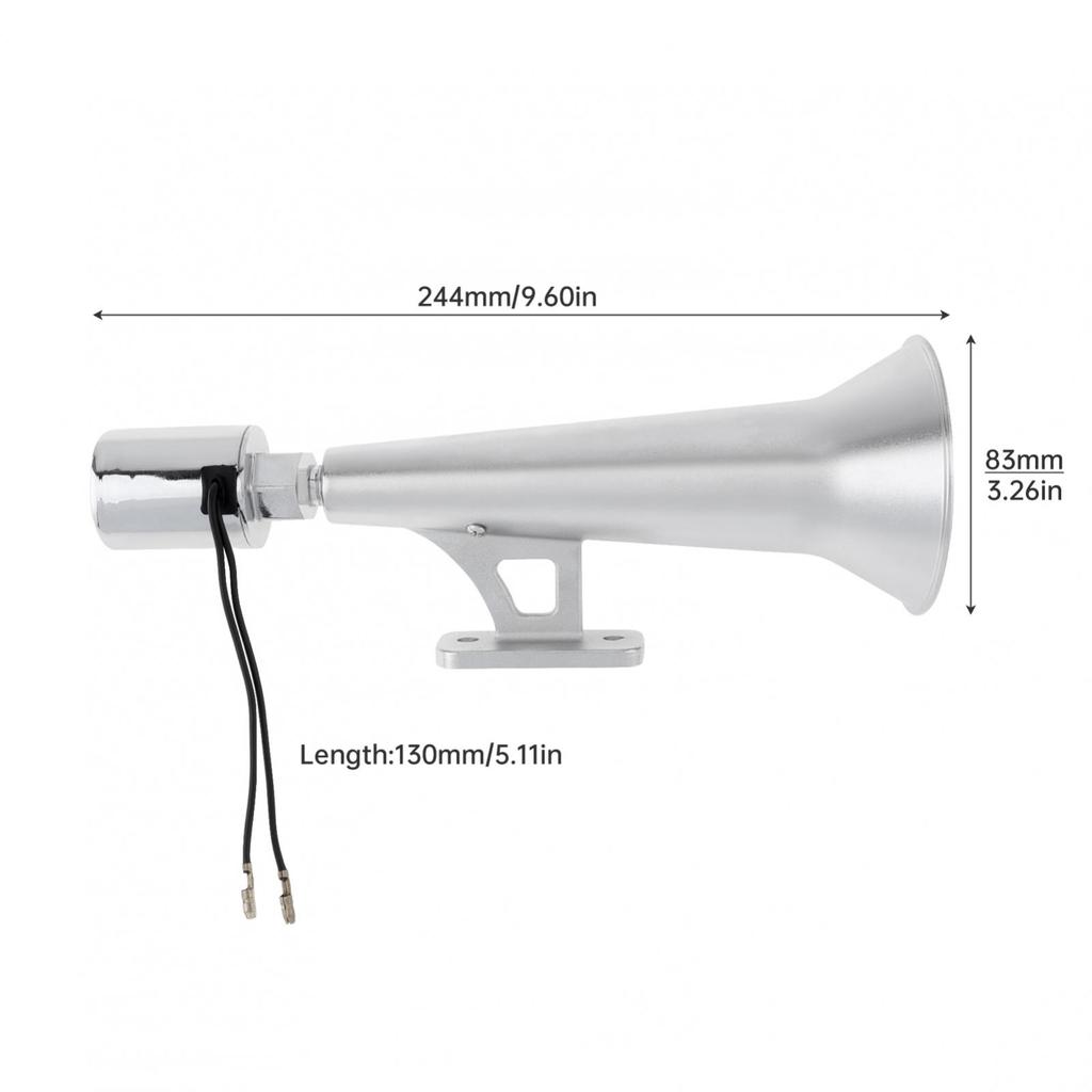 180dB Super Loud Zinc Alloy 12 / 24V Single Tube Air Horn for Trucks Buses Boat Trains Etc, Wear-resistant Whistle Horn