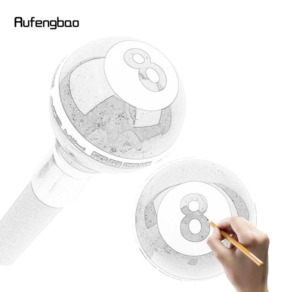 Black White Eight Ball Silver Walking Cane Fashion Decorative Walking Stick Gentleman Elegant Cosplay Cane Crosier 92cm