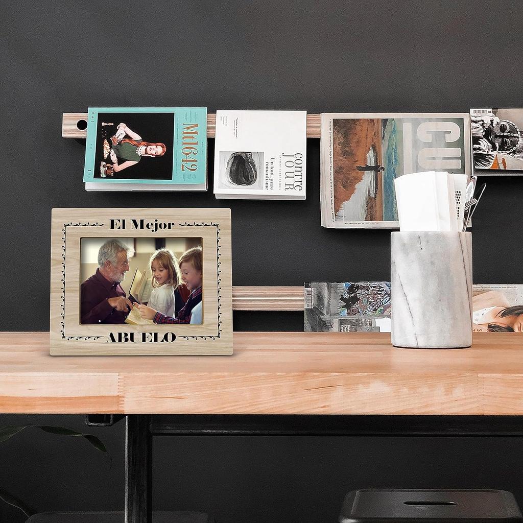 FONDCANYON Grandpa Picture Frame - Gifts for Abuelo, Papa, Grandfather, Grandad - El Mejor Abuelo Photo Frame 5x7 for Father's Day