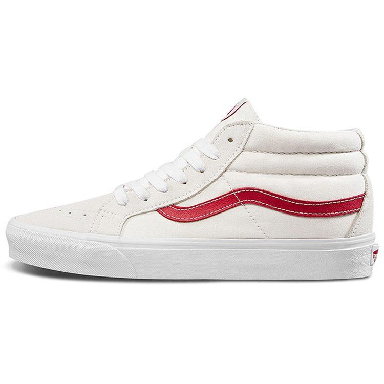 Vans SK8 Mid Eleganti Leggeri Mid Top Casual Scarpe da Skate Unisex Bianco Rosso VN0A391FOXS