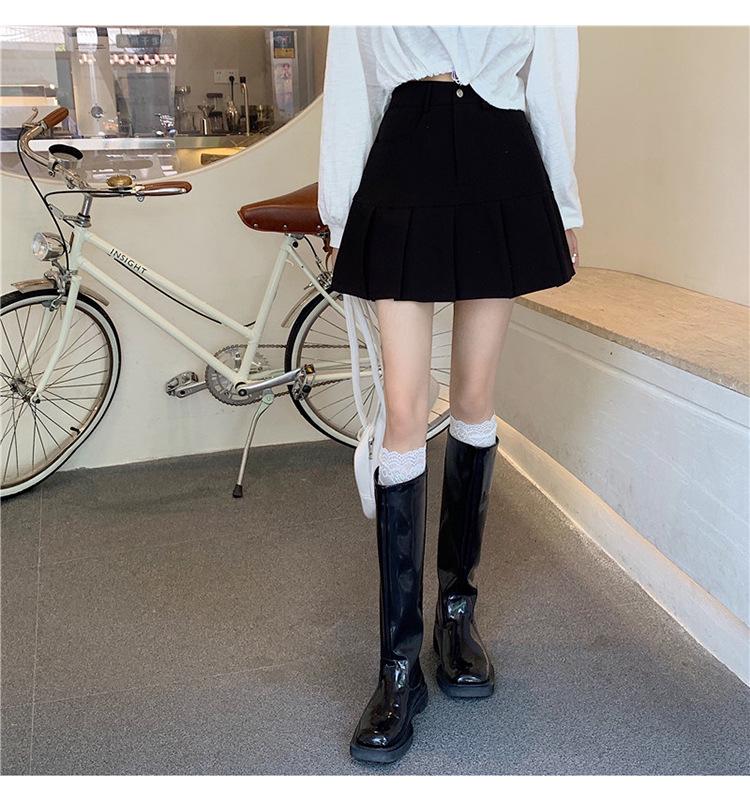 2025 Summer Women's Pleated Midi Skirt: Trendy, High Waist, Slim Fit, Versatile for Students.