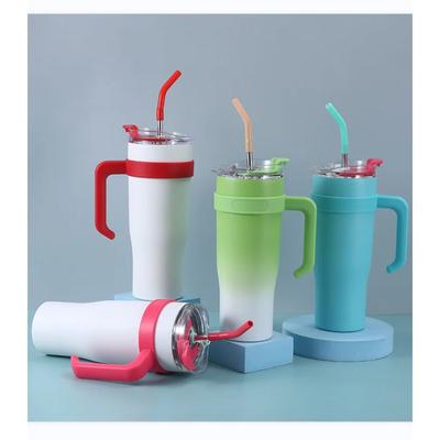 Nuova tazza gigante in acciaio inossidabile da 40 once, grande capacità, con cannuccia, per auto, per uomo e donna, da ufficio