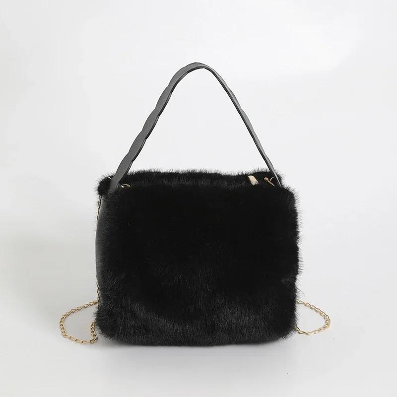 

Однотонная плюшевая повседневная молодежная сумка легкая роскошная универсальная сумка через плечо высококачественная женская модная сумка через плечо