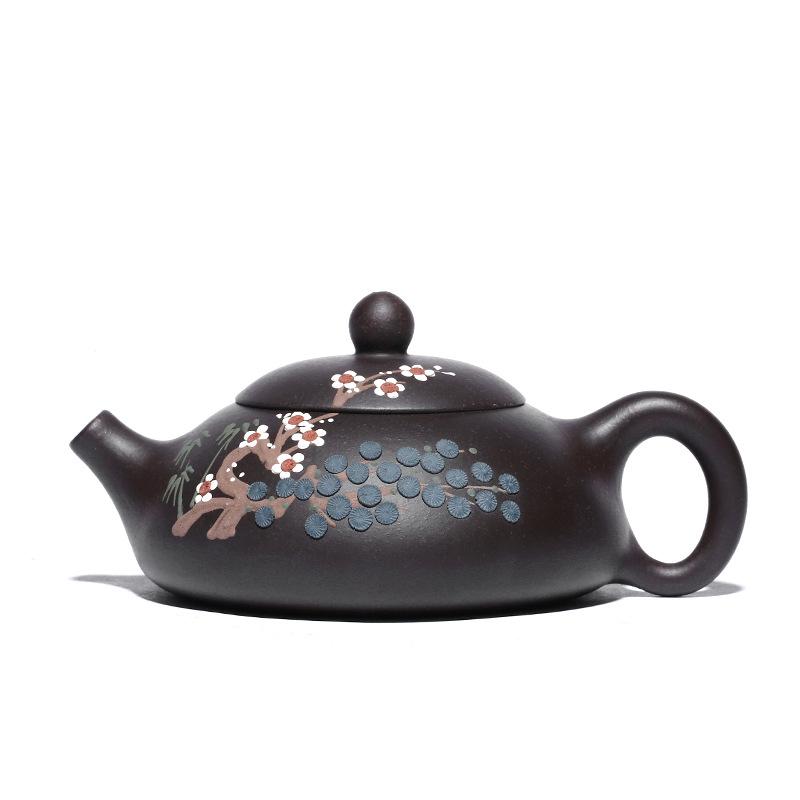 

1PCS 170ml Yixing purple clay teapot raw ore black gold sand handmade teapot home ball hole filter beauty pot Chinese tea set