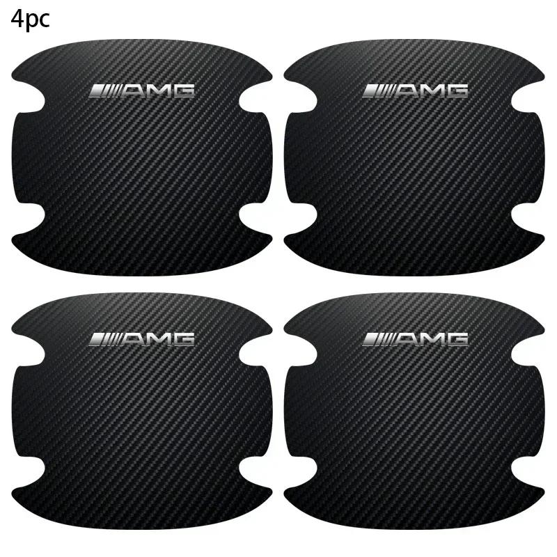 Set da 4 pezzi in Fibra di Carbonio Adesivo Maniglia Ciotola Porta Auto Antigraffio Per Mercedes Benz AMG W204 W205 W211 W212 W213 W176 GLA CLA