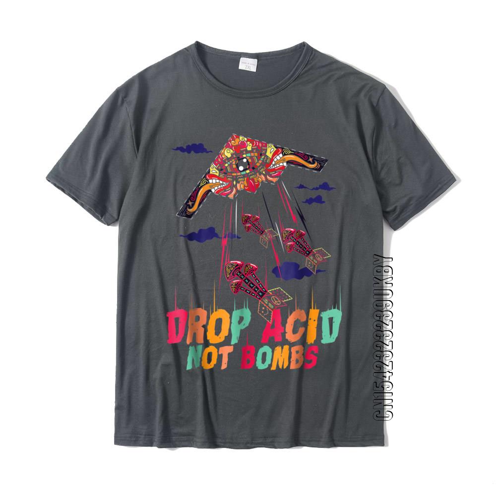 Lustiges Drop Acid Not Bombs T-Shirt Psychedelisch LSD Liebe Baumwolle Herren Oberteile T-Shirt Comics T-Shirts Gruppe Slim Fit