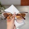 Hollowed Cat Eye Sunglasses Women Fashion Gradient Decorative Shades  New Trendy Design Casual Outdoor Sun Glasses Uv400
