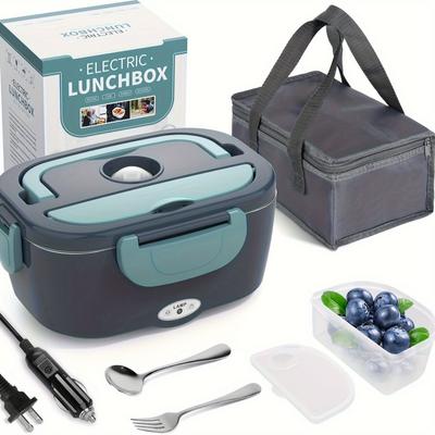 1.5 L 60W Electric Lunch Box Food Warmer Portable Food Heater for Car Or Home - Leak Proof, Lunch Heating Microwave for Truckers