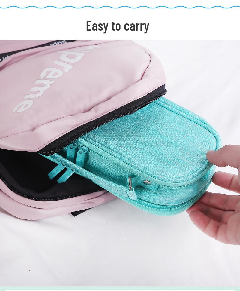 Large Capacity Double Zipper Canvas Pencil Case - Simple, Portable, Double Layer for Junior High Students