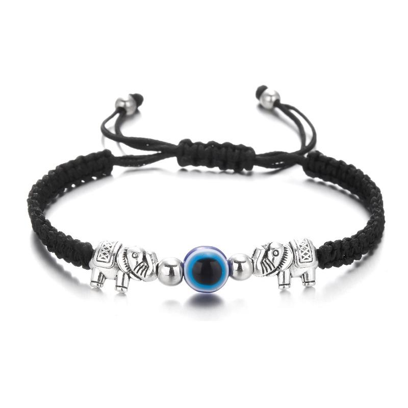 Adjustable Woven Evil Eye Lucky Charm Bracelet Fashion Hand Jewelry For Women