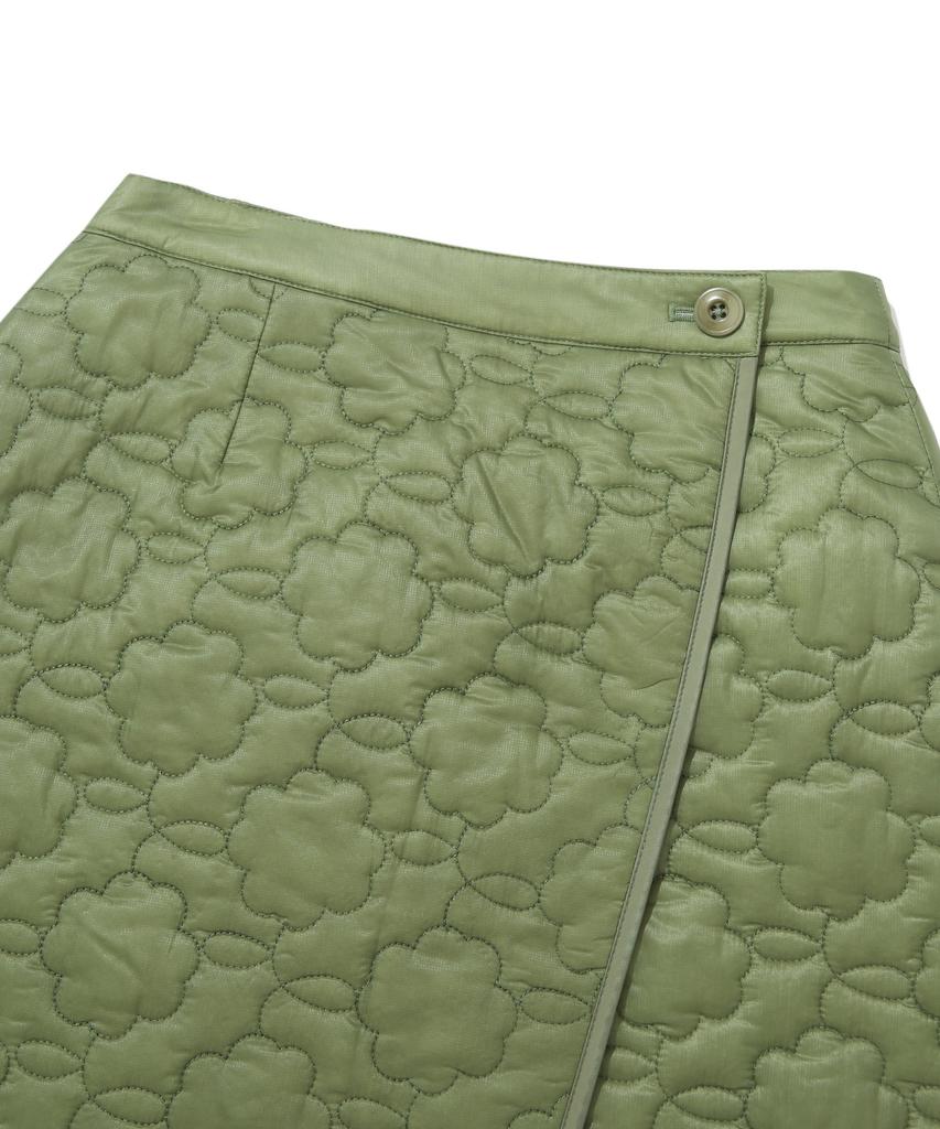 Covernat Woman Cloverheart Quilted Wrap Mini Skirt Olive