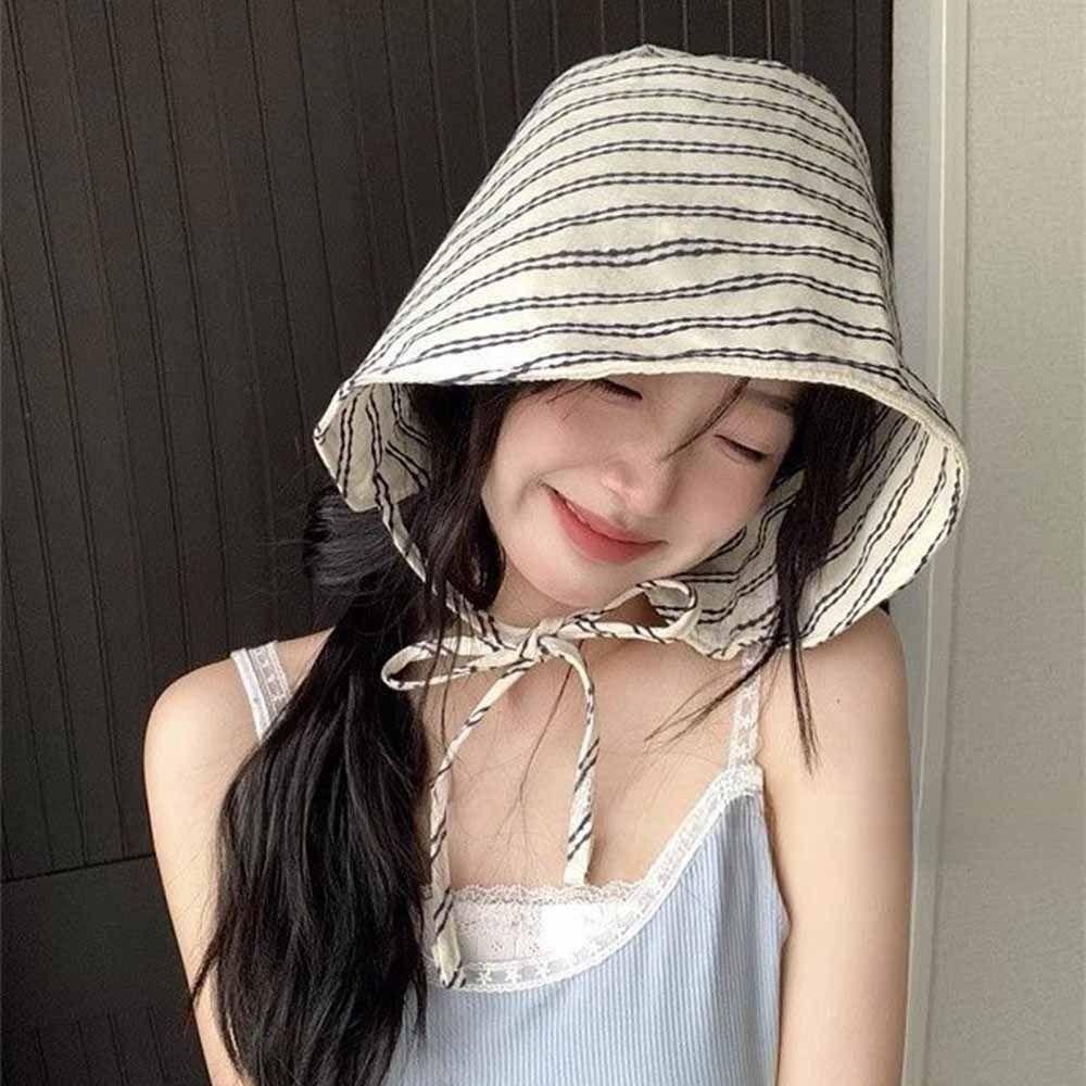 UV Resistant Bucket Hat Wide Brim Sun Cap French Style Sun Protection Hat Summer