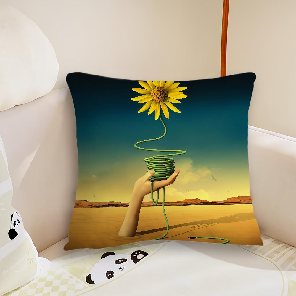 SSalvador Dali Pop Art cushion cover Pillow Case Plush Fabric Soft Double Sided Print Sofa Cushion Cover Throw Pillow Covers