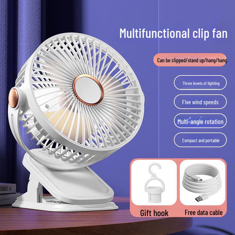 Portable USB Rechargeable Mini Clip Fan – Silent, Multifunctional, Ideal for Dorms and Desktops