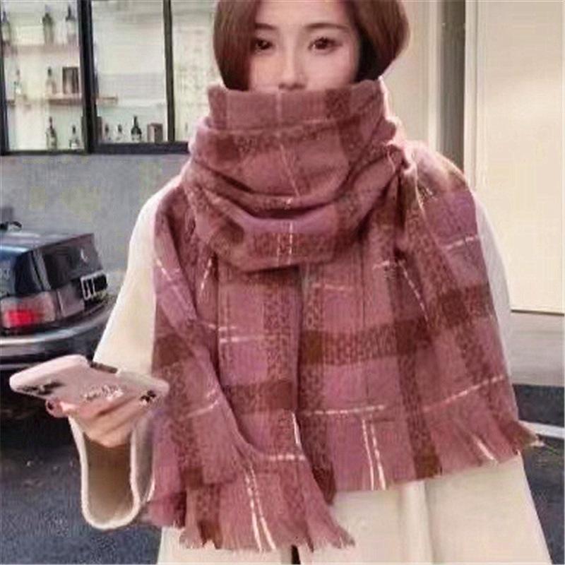 Korean Style Meteor Shower Plaid Scarf for Men and Women Korean Style Fashionable Autumn and Winter Style  Versatile Trend