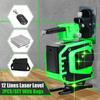 4000mAh 3D Green Laser Level 12 Lines Self-Leveling 360 Degree Horizontal And Vertical Cross Lines Green Laser Line With Battery
