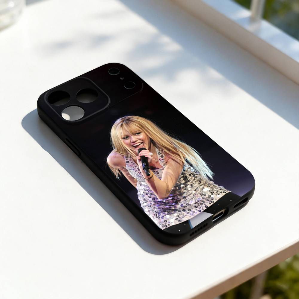 H-Hannah M-Montana-ES Cool Phone Case For iPhone 17,16,15,14,13,12,11,Pro,Max,Plus,E,SE4,Air,Mini Black Precise Hole Matching