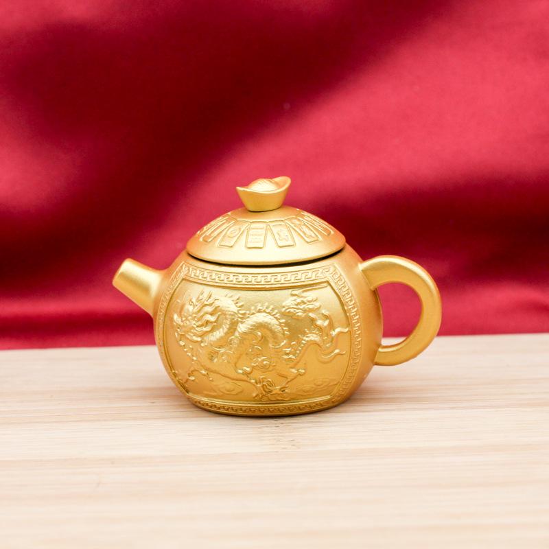 Bronze Qilin Pot: Spin Horse Keychain Pendant Decompression Ornament.