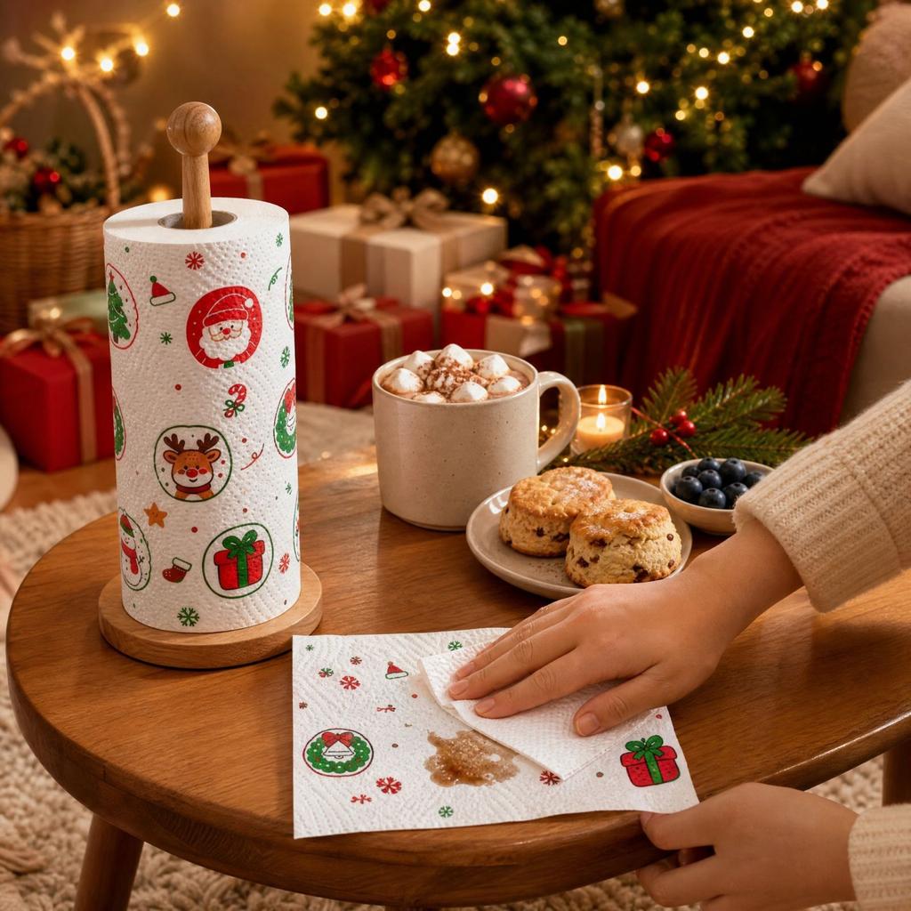 Christmas Kitchen Towels, Holiday Disposable Towels for Kitchen and Dining