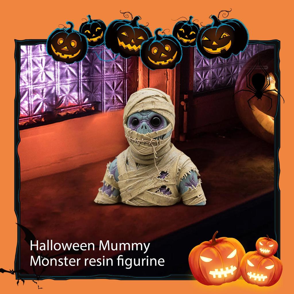 Halloween Resin Ornament, Festival Mummy, Dark Style, Funny Desktop Decoration