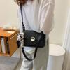 with Ribbon PU Leather Shoulder Bag Korean Style Chain Crossbody Bag Small Square Bag  Autumn